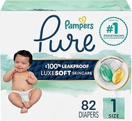 Pampers Diapers Newborn/Size 1 (8-14 lb), 82 Count - Pure Protection Disposable Baby Diapers, Hypoal