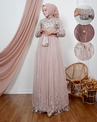 Gamis Terbaru 2022 Harga Spesial//Gamis Modern Cantik Gamis Tulle Full Brokat Kombinasi Tutu//Kebaya