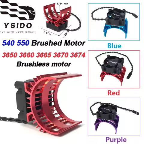YSIDO RC Car 540 550 3650 3660 3665 Brushless Electric Motor Cover HeatSink Cooling Fan for Wltoys 1