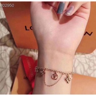 LV monogram Stainless Steel Bracelet in Gold