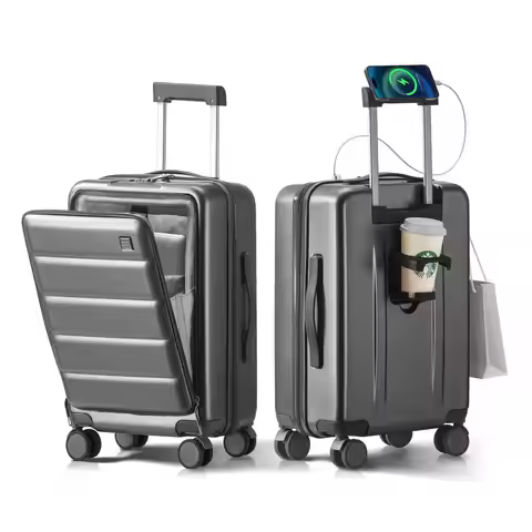 IN Carry On Luggage 22x14x9 Airline Approved Front Pocket Hardside Travel Suitcase Unbreakable with 