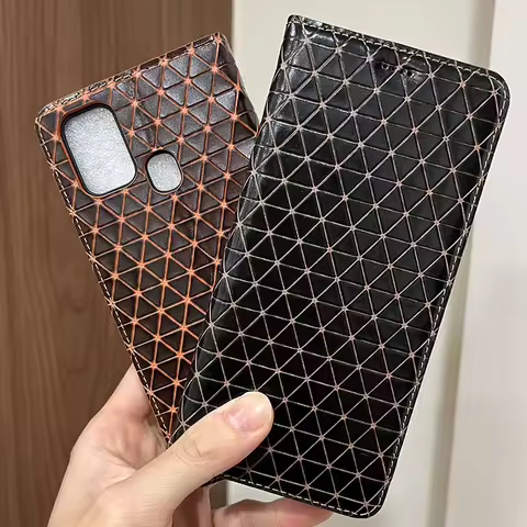 Magnet Genuine Leather Skin Flip Wallet Book Phone Case Cover On For Samsung Galaxy M12 M21 M31 M31s