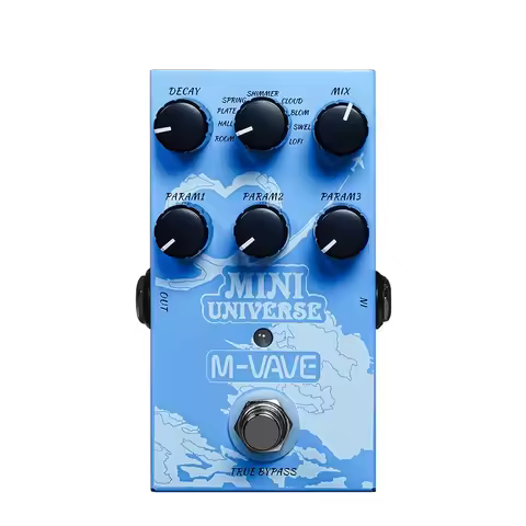 M-VAVE MINI-UNIVERSE Electric Guitar Reverb Effects Pedal 9 Reverb Effects Room/Shimmer/Lofi/Spring 