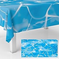 Summer Swimming Pool Tablecloths Water Ripple Print Waterproof Table Cover Baby Shower Party Supplie