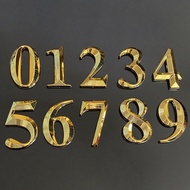 Household Number Plate 3d Three-Dimensional Number Sticker Golden Letter Number Sign Plate Hotel Roo