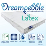 Dreampebble Full Natural Latex 6 Mattress - 100% Natural Latex with ECO &amp; TUV certified - FREE 100% Natural Latex Massage Pillow(s) worth S$109/-