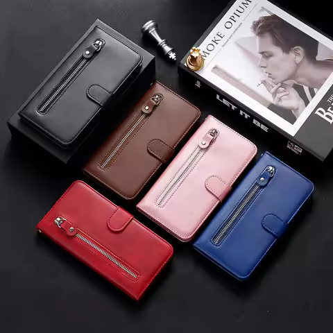 Wallet Zipper Case For Huawei P40 Lite E P30 Lite P20 Lite P Smart Z 2019 2020 2021 Honor 60 Pro 50S