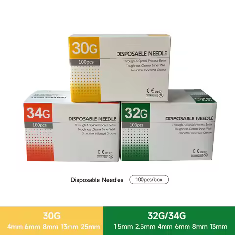 100pcs 30G 8MM 13MM Needle 32G 34G 1.5MM 2.5MM 4MM 6MM 8MM 13MM Disposable Painless Small Needle Han