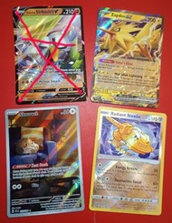 寵物小精靈卡 超靚 Mint 貪心栗鼠 Skwovet Illustration Rare FULL ART $130 光輝大鋼蛇 Radiant Steelix $70 雷鳥 Zapdos ex D