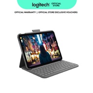 Logitech Slim Folio Keyboard Case for iPad (10th gen & A16) | integrated wireless keyboard (Graphite