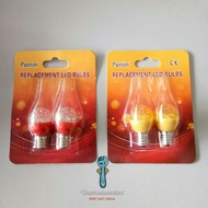 【1 Pairs】Led Candle Bulb | Pantim E12 Red Yellow Led Bulb / Yellow or Red Bulb