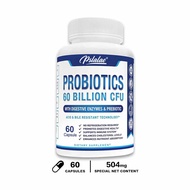 Probiotic Capsules - Contains Digestive Enzymes & Prebiotics - Promotes Digestive Health - Supports