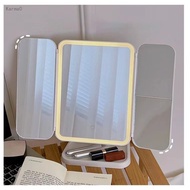 3 Modes Rechargeable LED Desk Mirror Vanity Mirror With Lights Makeup Mirror Touch Control Adjustabl