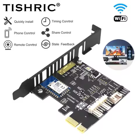 TISHRIC Tuya Wifi PC Power Button Reset Switch 1X PCIE Card for Destop Computer APP Remote Control S