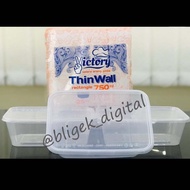 (RETAIL) ThinWall Rectangle 750 ML Plastic Container/ Food Box/ 750 VICTORYML