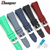 Rubber Silicone Watch Band for Swatch X Blancpain Five Oceans Curved End Waterproof Sport for Fifty 