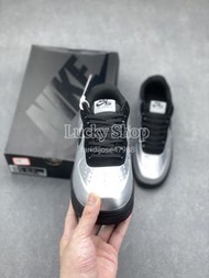 全新🌸Nike Air Force 1 Low 銀黑 漆皮Swoosh 舒適休閒板鞋