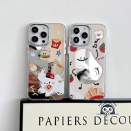 Cartoon Hamburger Puppy Mirror Phone Case For Samsung Galaxy A06 M06 F06 M30S M31 M21 M21S M33 A42 A