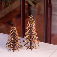 積木聖誕樹_木製飾品收納架項鍊耳環戒指桌面裝飾 迷你模型交換禮