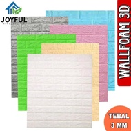 Wallpaper Dinding Foam 3D Motif Batu Bata Garis Kayu Classic Wall Foam