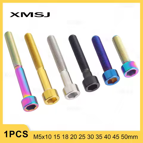 XMSJ Titanium Bolt M5x10 15 18 20 25 30 35 40 45 50mm Bicycle Stem Seatpost Saddle Bolts Allen Hex H