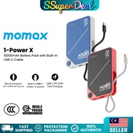 Momax 1-Power X 10000mAh Battery Pack Powerbank with Built-in USB-C Cable