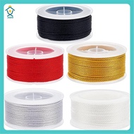 Twisted Nylon Cord 3-Ply Satin Nylon Trim Cord Macrame Thread String Cord Braided Beading Cord5 Colo