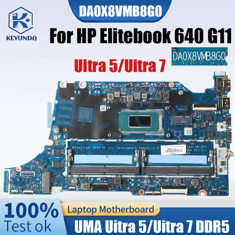 For HP Elitebook 640 G11 Notebook Mainboard DA0X8VMB8G0 N96556-601 N96547-601 CPU Uitra 5/Uitra 7 DD