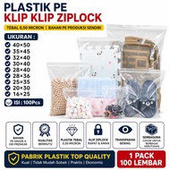 Zip Clip Plastic 100PcsBENING Size 40x50-35x45-32x40-30x40-28x40-28x36-25x35-20x30 Packing Olshop
