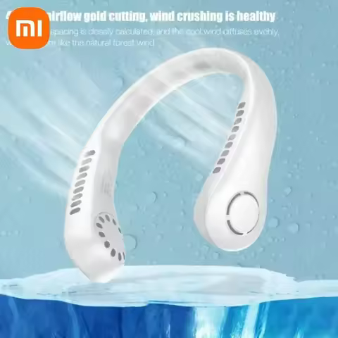 Xiaomi Mini Neck Mount Fan Portable Leafless Neck Rechargeable Air Cooler 3 Wind Speed ​​Mini Summer