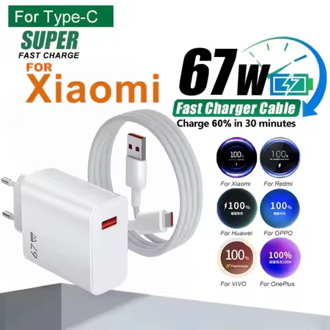 120W/67W Ultra Fast Charger QC 5.0 EU Plug 6A Type C Cable 67W 55W 33W Rapid Charging Adapter For iP