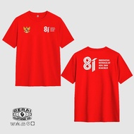 Distro cotton cambab 24s hut ri 81 th indonesia distro shirt/ hut ri 81 indonesia horizontal