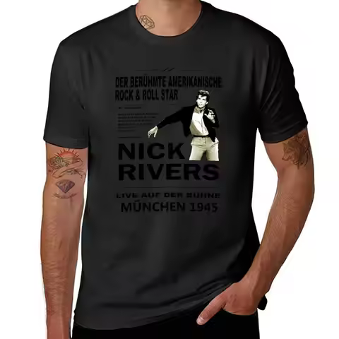 Top Secret - Nick Rivers Concert Poster T-Shirt vintage quick drying sublime plus sizes mens clothes