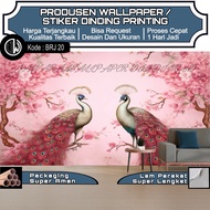 Custom 3D Pink Peacock Wallpaper