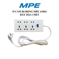 MPE AM6S Portable Socket 3 meter long cord convenient genuine extension plug sirim