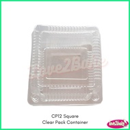 [BY 10PCS] Clamshell C12 Square Clear Pack Container
