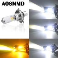 LED Motorcycle Headlight Bulb Lamp AOSMMD P15D H4 BA20D White Amber Hi/Lo