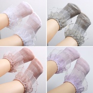 Lace Newborn Baby Socks Summer Mesh Baby Girl Socks Breathable Flower Princess Infant Floor Socks