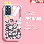 เคส JIUMOO สำหรับ OPPO Reno 6 5G Reno 6 Pro 5G เคส6Z Reno 5G น่ารักลาย Kuromi เคสนิ่มกันกระแทกกันรอยขีดข่วนเคสโทรศัพท์โปร่งใสเลนส์กล้องถ่ายรูปฝาครอบป้องกันซิลิกาเจล TPU