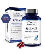 1MD Nutrition KrillMD - Antarctic Krill Oil Omega 3 Supplement with Astaxanthin, EPA, DHA | 2X More 