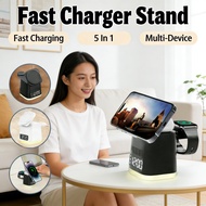 In 1 Fast Charger Stand 5 Phone 16 RGB Lamp Alarm Clock Watch 14 Wireless 13 Airpod 12