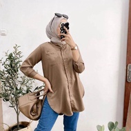 Kemeja Wanita polos Rayon Twill / Blouse Wanita Polos Rayon Twill