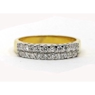 2-Row Diamond Ring 20/0.30 Carat Gold 2.34 Grams 9k Belgian Cut Real There Is