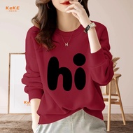 Spring Autumn Thin Style Top Plain Color University t Korean Version Sweatshirt S-4XL Loose Long Vel