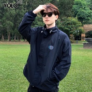 YOLO เสื้อแจ็คเก็ต ผ้าร่ม เสื้อแขนยาว เสื้อคลุมผ้าร่ม เสื้อผ้าร่ม K23144