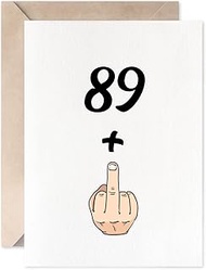 Funny 90th Birthday Card, 89+1 women Or Men Sweet 90 Years Old Birthday Gift Joke Card