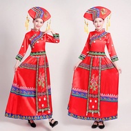 Womens Ethnic Minority Clothing Miao Ethnic Performance Costume Guangxi Zhuang Ethnic Three March Ya
