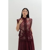 BYROAM NEW COLLECTION CNY EMPIRE MAROON FLOWER AND EMPIRE PINK FLOWER CHEONGSAM CHINESE MAROON