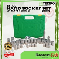 "TEKIRO - HAND SOCKET SET 32 PIECES 1/2" DR. 6 PT (8-32MM) SM" 32 PCS HAND SOCKET SET TEKIRO