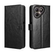 Cho TECNO pova 7 4G Trường hợp Chất liệu da PU đứng chủ cho TECNO pova 7 4G lj6 điện thoại nắp gập v